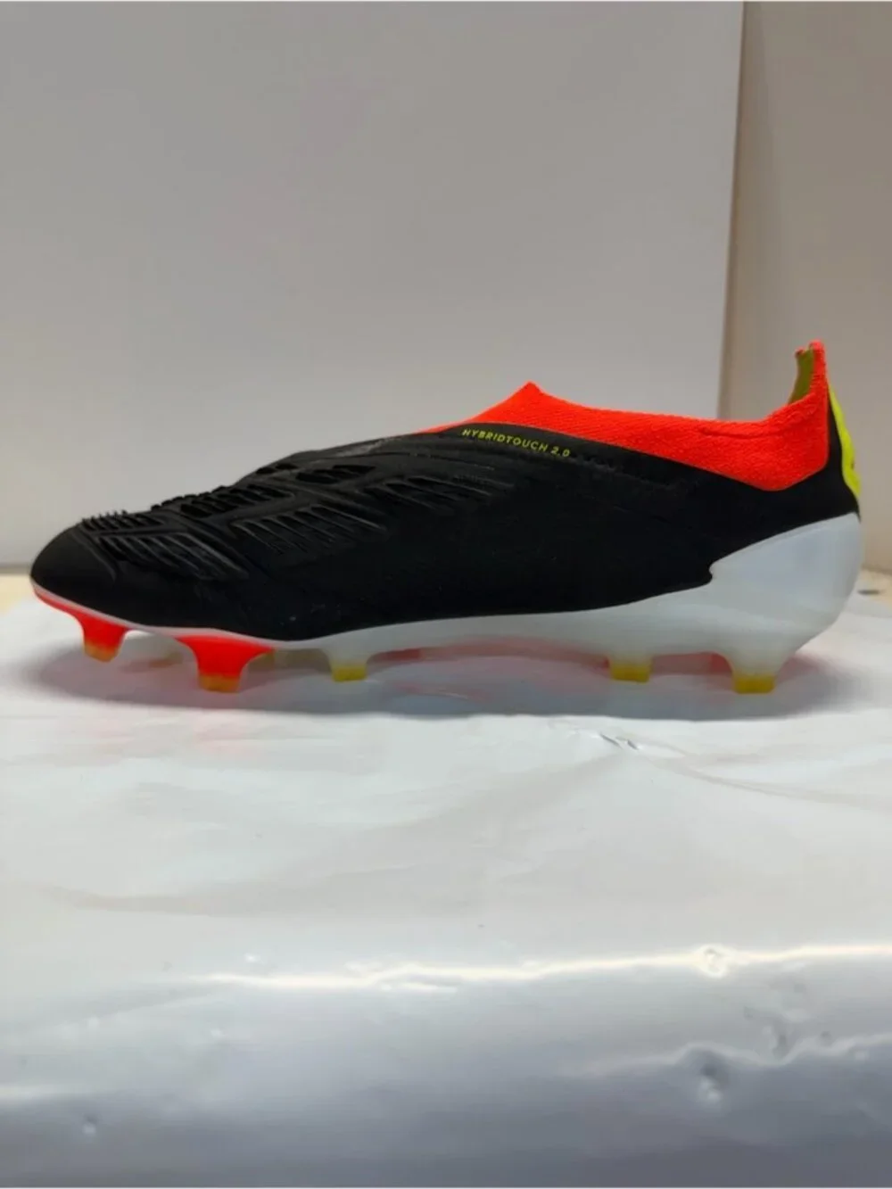 adidas Men’s Predator Laceless Soccer Shoes - Black, Red & Yellow size 9